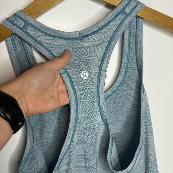 Lululemon Swiftly Tech Racerback Tank Top Seamless Heathered Tofino Teal Size 8 - Picture 5 of 6